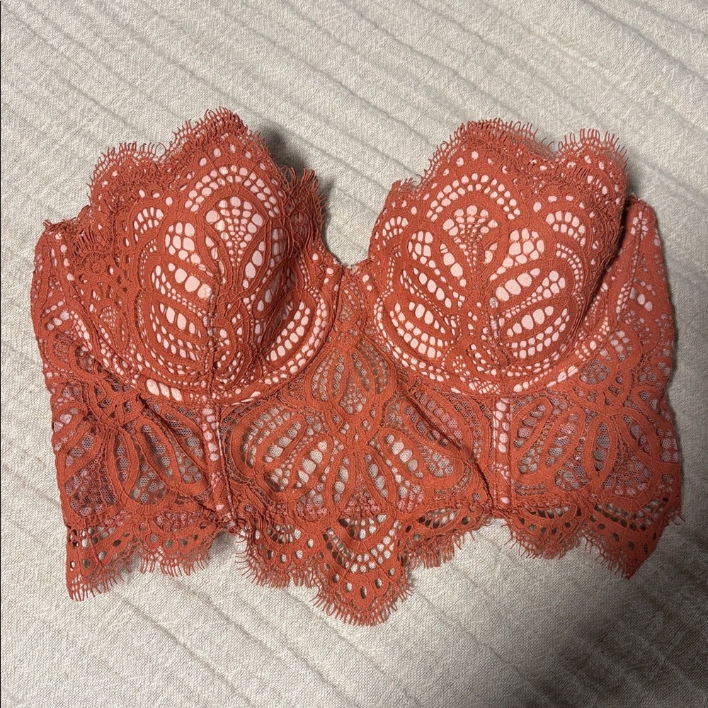 Victoria's Secret Lace Bralette in Warm Orange